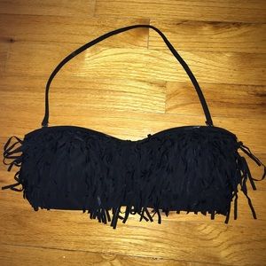 Black fringe bikini top